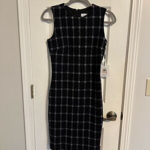 Calvin Klein Black and White Checked sleeveless dresses.